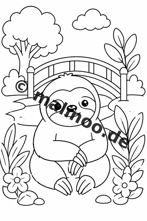 Faultiere Malbuch 20 Ausmalbilder PDF Download digital – Vorschaubild 5