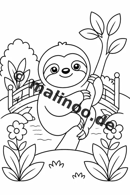 Faultiere Malbuch 20 Ausmalbilder gedruckt und gebunden – Vorschaubild 5