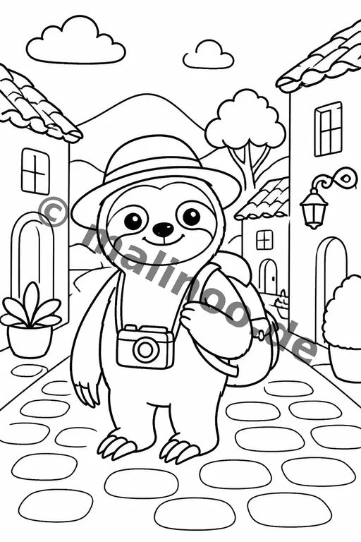 Faultiere Malbuch 20 Ausmalbilder gedruckt+gebunden – Vorschaubild 5