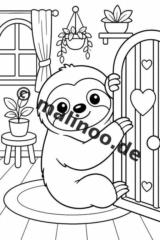 Faultiere Malbuch 20 Ausmalbilder gedruckt und gebunden – Vorschaubild 9
