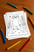 Faultiere Malbuch 20 Ausmalbilder gedruckt+lose – Mockup-Ansicht