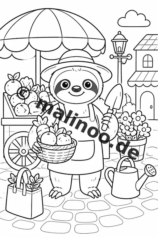 Faultiere Malbuch 20 Ausmalbilder gedruckt, ungebunden – Vorschaubild 10