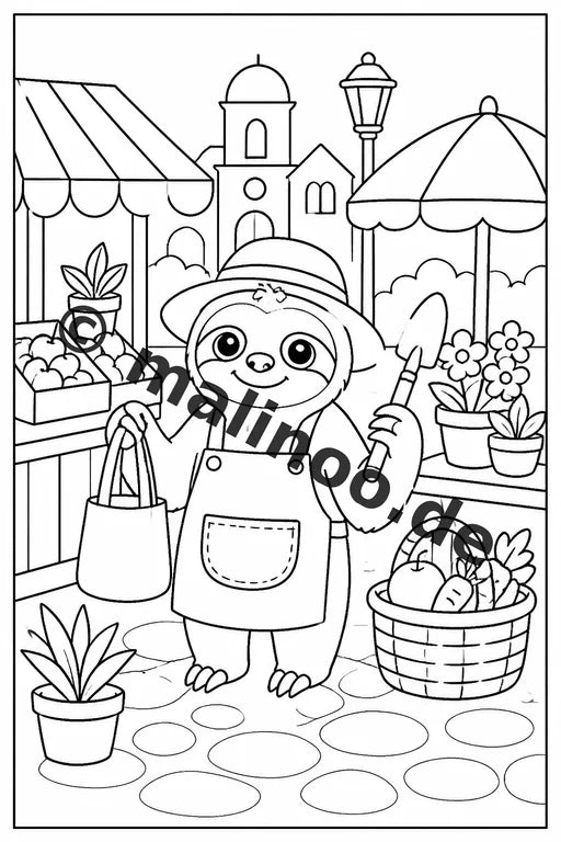 Faultiere Malbuch 20 Ausmalbilder gedruckt, ungebunden – Vorschaubild 10