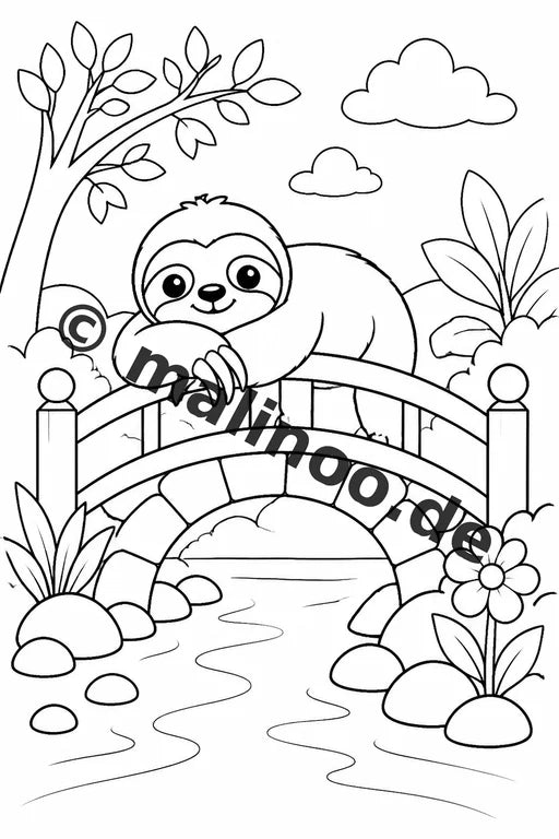 Faultiere Malbuch 20 Ausmalbilder gedruckt, ungebunden – Vorschaubild 8