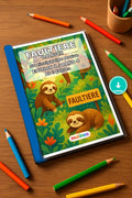 Faultiere Malbuch 50 Ausmalbilder PDF Download – Mockup-Ansicht