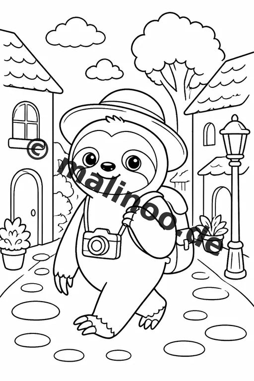 Faultiere Malbuch 50 Ausmalbilder PDF Download digital – Vorschaubild 3