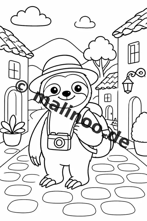 Faultiere Malbuch 50 Ausmalbilder PDF Download digital – Vorschaubild 3