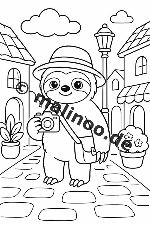 Faultiere Malbuch 50 Ausmalbilder PDF Download digital – Vorschaubild 3