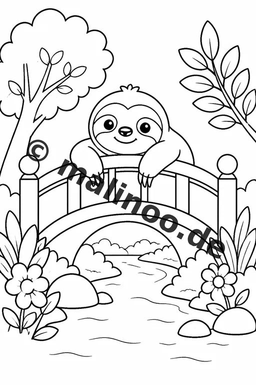 Faultiere Malbuch 50 Ausmalbilder gedruckt und gebunden – Vorschaubild 8