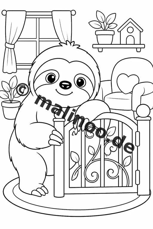 Faultiere Malbuch 50 Ausmalbilder gedruckt und gebunden – Vorschaubild 9
