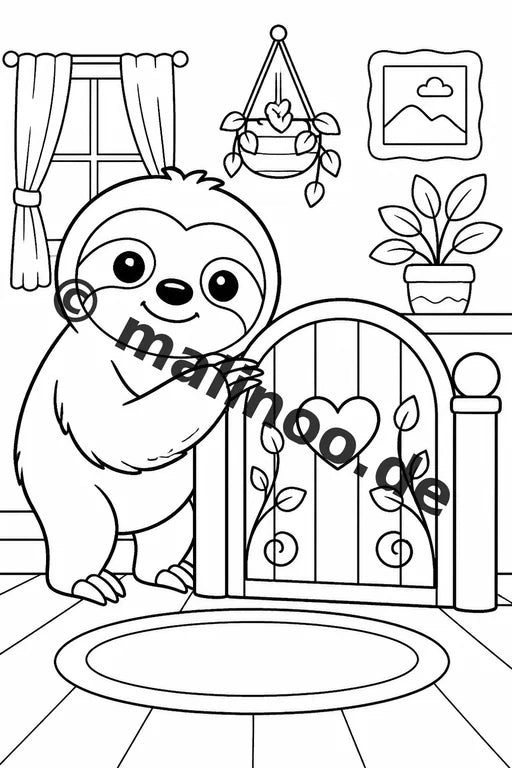 Faultiere Malbuch 50 Ausmalbilder gedruckt und gebunden – Vorschaubild 9