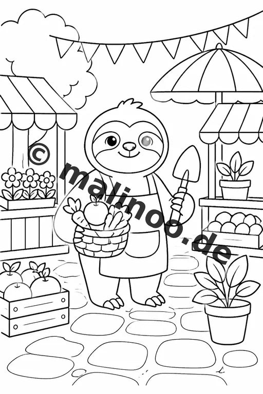 Faultiere Malbuch 50 Ausmalbilder gedruckt, ungebunden – Vorschaubild 10