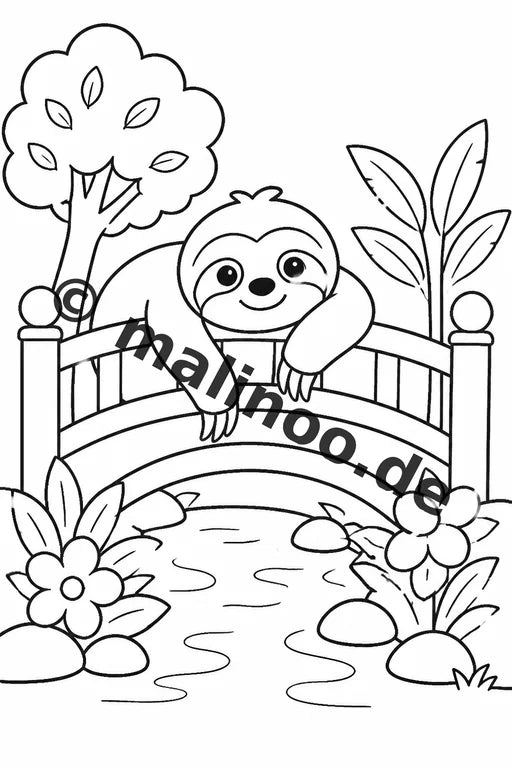 Faultiere Malbuch 50 Ausmalbilder gedruckt, ungebunden – Vorschaubild 8