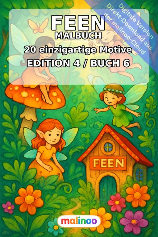 Feen Malbuch 20 Ausmalbilder PDF Download digital – Cover