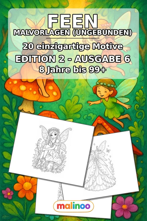 Feen Malbuch 20 Ausmalbilder gedruckt, ungebunden – Cover