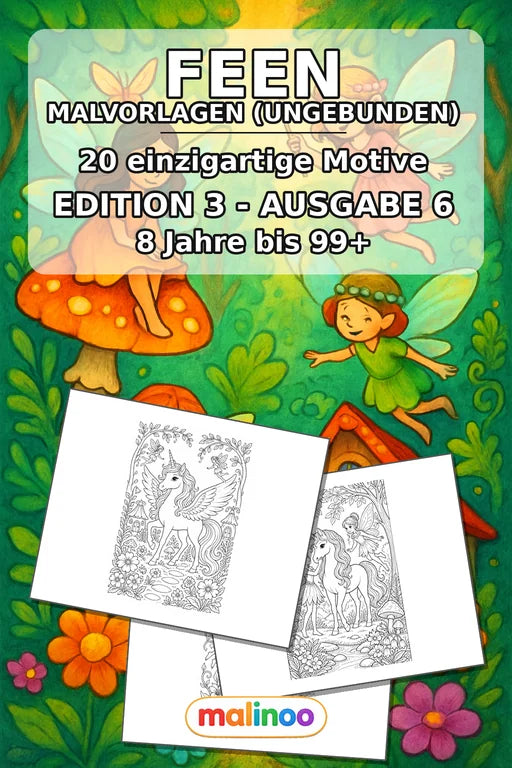 Feen Malbuch 20 Ausmalbilder gedruckt+lose – Cover