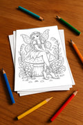 Feen Malbuch 20 Ausmalbilder gedruckt+lose – Mockup-Ansicht