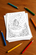 Feen Malbuch 20 Ausmalbilder gedruckt, ungebunden – Mockup-Ansicht