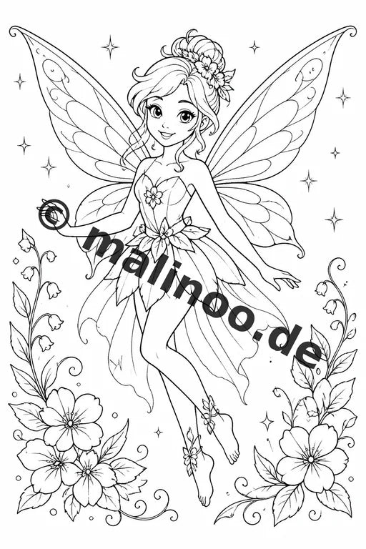Feen Malbuch 50 Ausmalbilder PDF Download digital – Vorschaubild 2