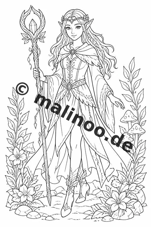 Feen Malbuch 50 Ausmalbilder PDF Download digital – Vorschaubild 4