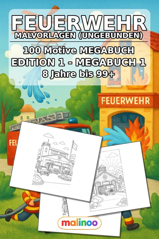 Feuer Malbuch 100 Ausmalbilder gedruckt+lose – Cover