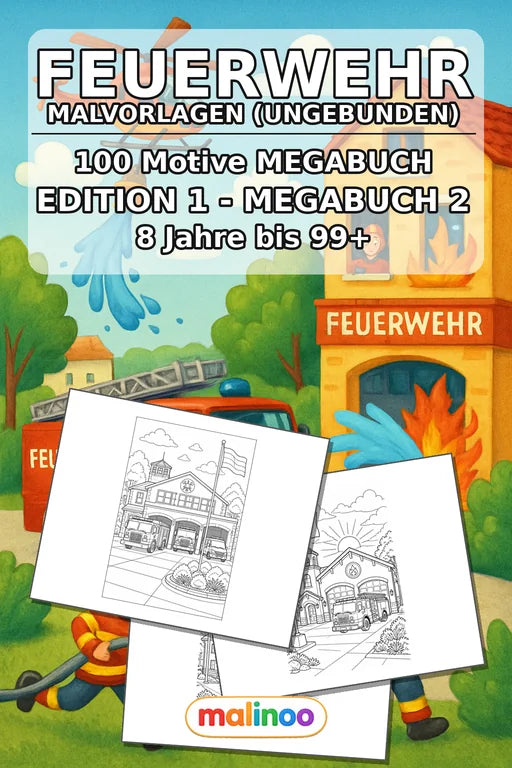 Feuer Malbuch 100 Ausmalbilder gedruckt+lose – Cover