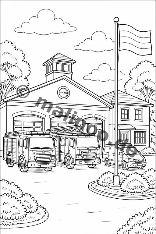 Feuer Malbuch 20 Ausmalbilder PDF Download – Vorschaubild 1