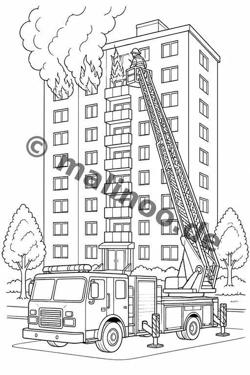 Feuer Malbuch 20 Ausmalbilder PDF Download – Vorschaubild 2