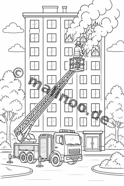 Feuer Malbuch 20 Ausmalbilder PDF Download – Vorschaubild 2