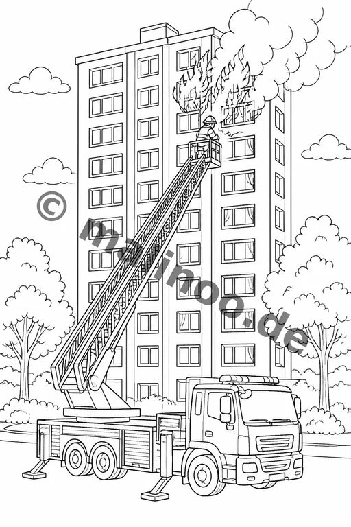 Feuer Malbuch 20 Ausmalbilder PDF Download – Vorschaubild 2