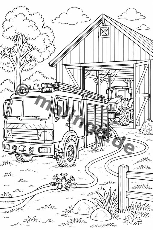 Feuer Malbuch 20 Ausmalbilder PDF Download – Vorschaubild 3