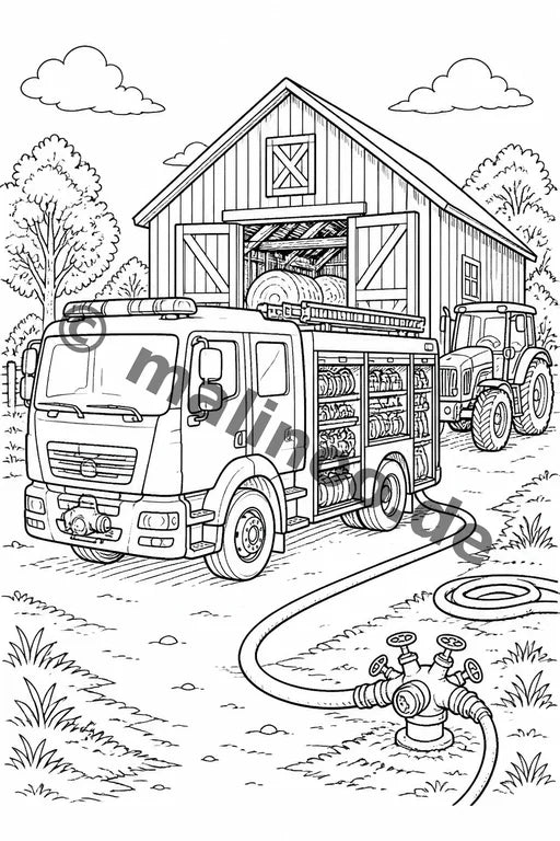 Feuer Malbuch 20 Ausmalbilder PDF Download – Vorschaubild 3