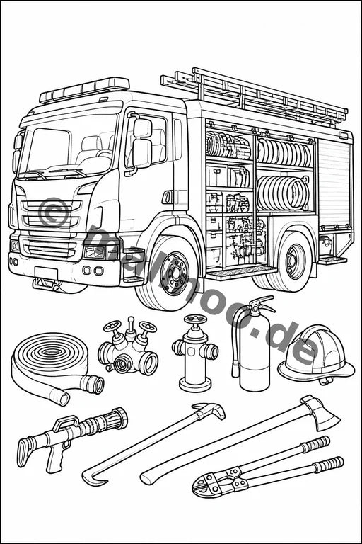 Feuer Malbuch 20 Ausmalbilder PDF Download – Vorschaubild 4