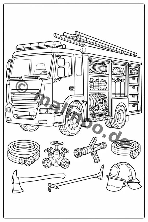 Feuer Malbuch 20 Ausmalbilder PDF Download – Vorschaubild 4