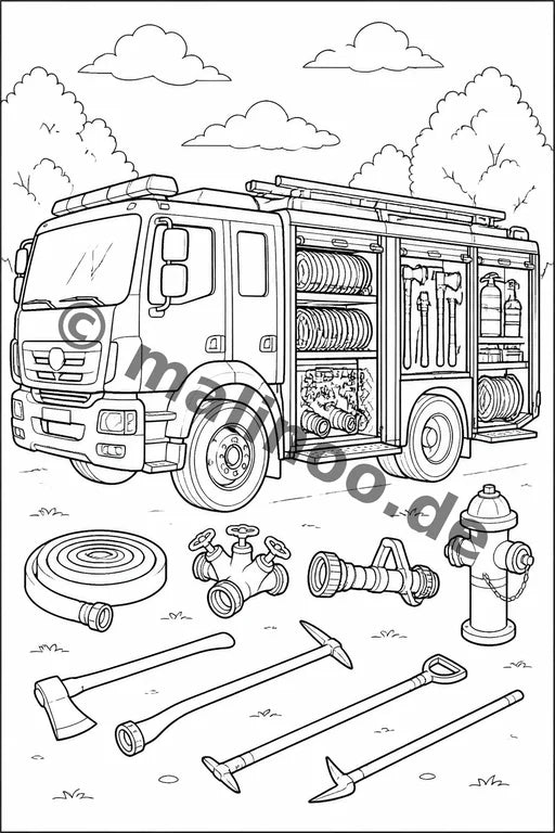Feuer Malbuch 20 Ausmalbilder PDF Download – Vorschaubild 4
