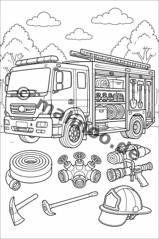 Feuer Malbuch 20 Ausmalbilder PDF Download – Vorschaubild 4