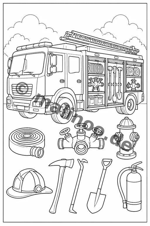 Feuer Malbuch 20 Ausmalbilder PDF Download – Vorschaubild 4