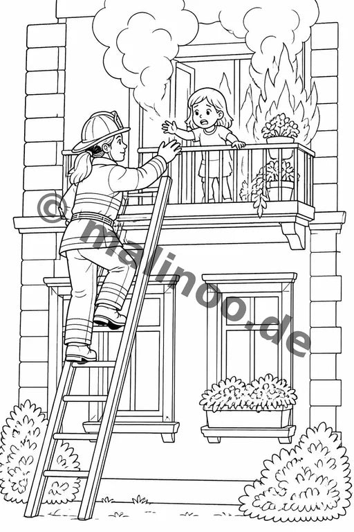 Feuer Malbuch 20 Ausmalbilder PDF Download – Vorschaubild 5