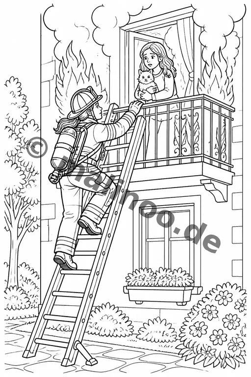 Feuer Malbuch 20 Ausmalbilder PDF Download – Vorschaubild 5