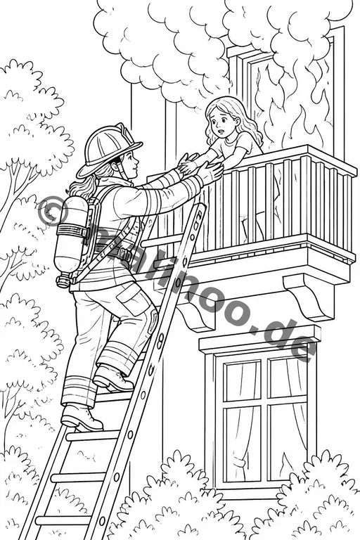 Feuer Malbuch 20 Ausmalbilder PDF Download – Vorschaubild 5