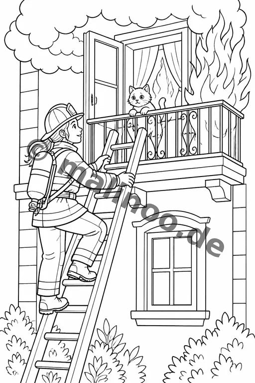 Feuer Malbuch 20 Ausmalbilder PDF Download – Vorschaubild 5
