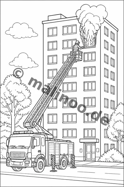 Feuer Malbuch 20 Ausmalbilder gedruckt+gebunden – Vorschaubild 2