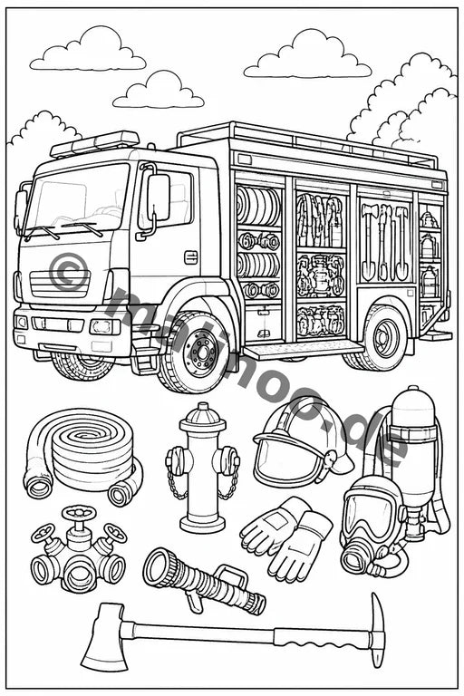 Feuer Malbuch 20 Ausmalbilder gedruckt+gebunden – Vorschaubild 4