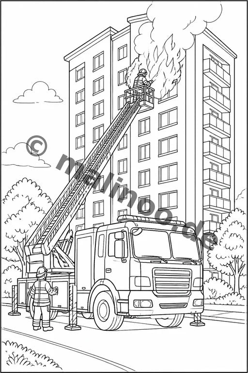 Feuer Malbuch 20 Ausmalbilder gedruckt+gebunden – Vorschaubild 8