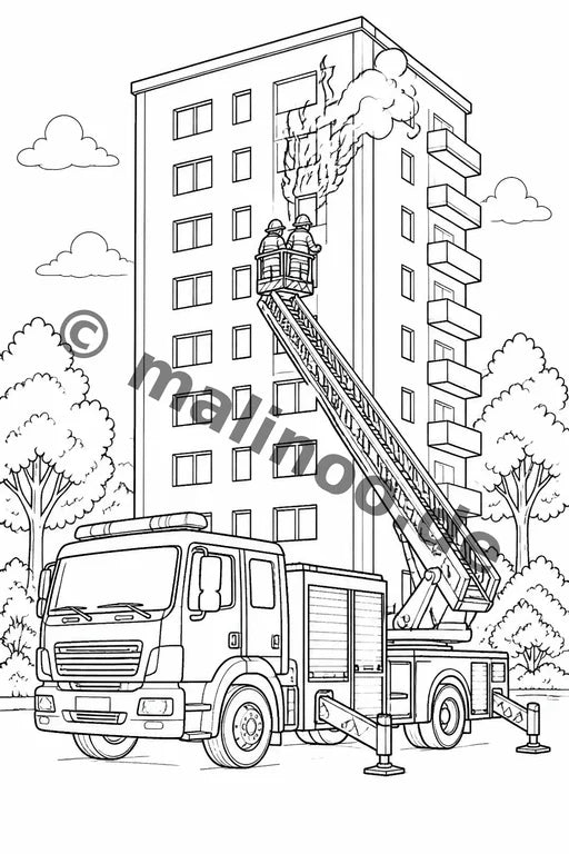 Feuer Malbuch 20 Ausmalbilder gedruckt+gebunden – Vorschaubild 8