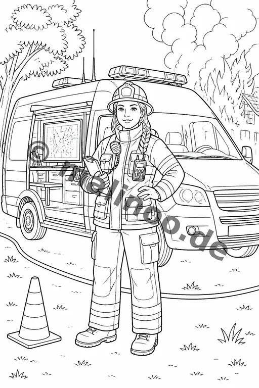 Feuer Malbuch 20 Ausmalbilder gedruckt+gebunden – Vorschaubild 9