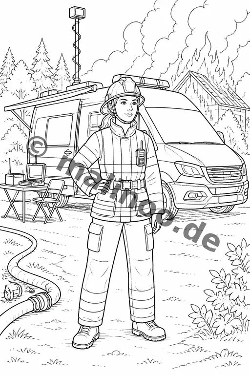 Feuer Malbuch 20 Ausmalbilder gedruckt+gebunden – Vorschaubild 9