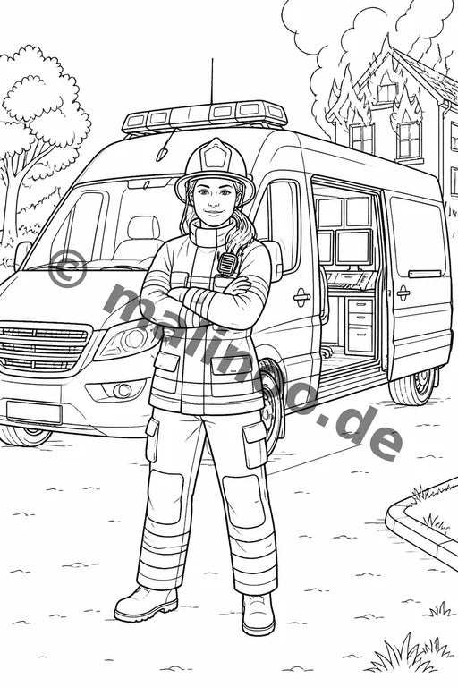 Feuer Malbuch 20 Ausmalbilder gedruckt+gebunden – Vorschaubild 9