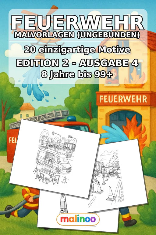 Feuer Malbuch 20 Ausmalbilder gedruckt+lose – Cover