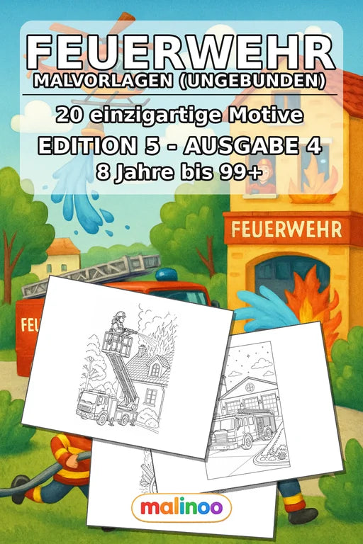 Feuer Malbuch 20 Ausmalbilder gedruckt+lose – Cover
